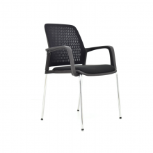 Silla interlocutora asiento tapizado espaldar en malla